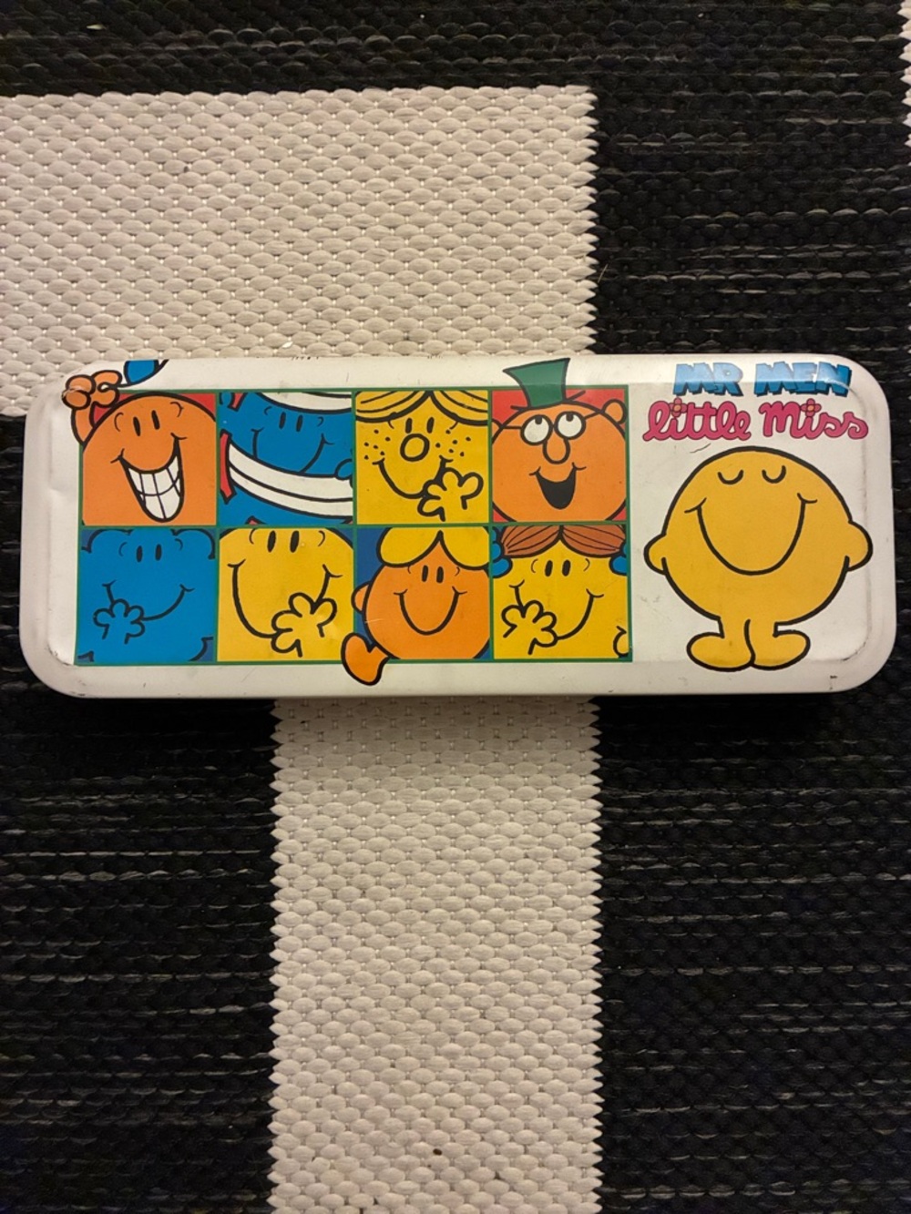 Vintage Mr. Men Little Miss Cartoon Portable Tin Pencil Case or Storage